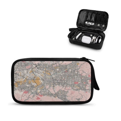 Pastel Kyoto City Map Travel Tech Pouch - 