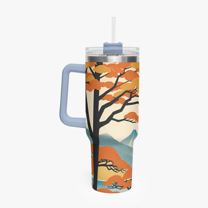 Autumn Majesty Tumbler Cup light blue Handle