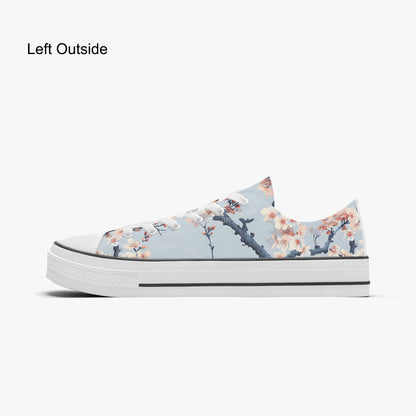 Floral patterned sneaker on a white background