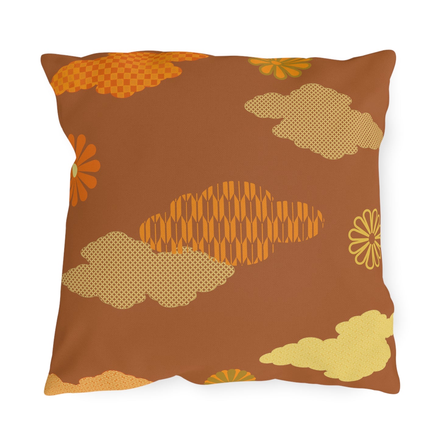 Retro Japanese Clouds Outdoor Pillows