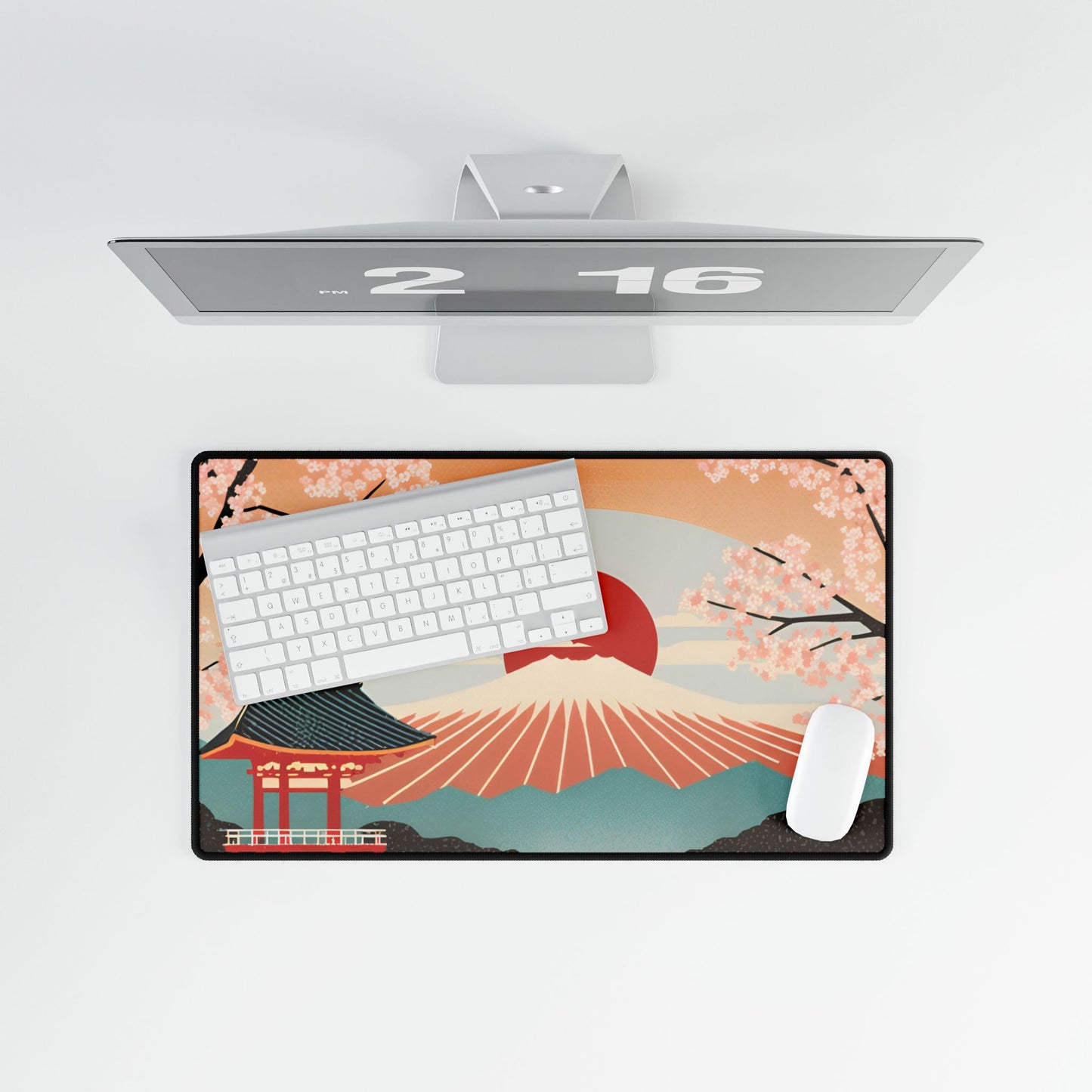 Sunrise Temple Desk Mat | Large Mousepad