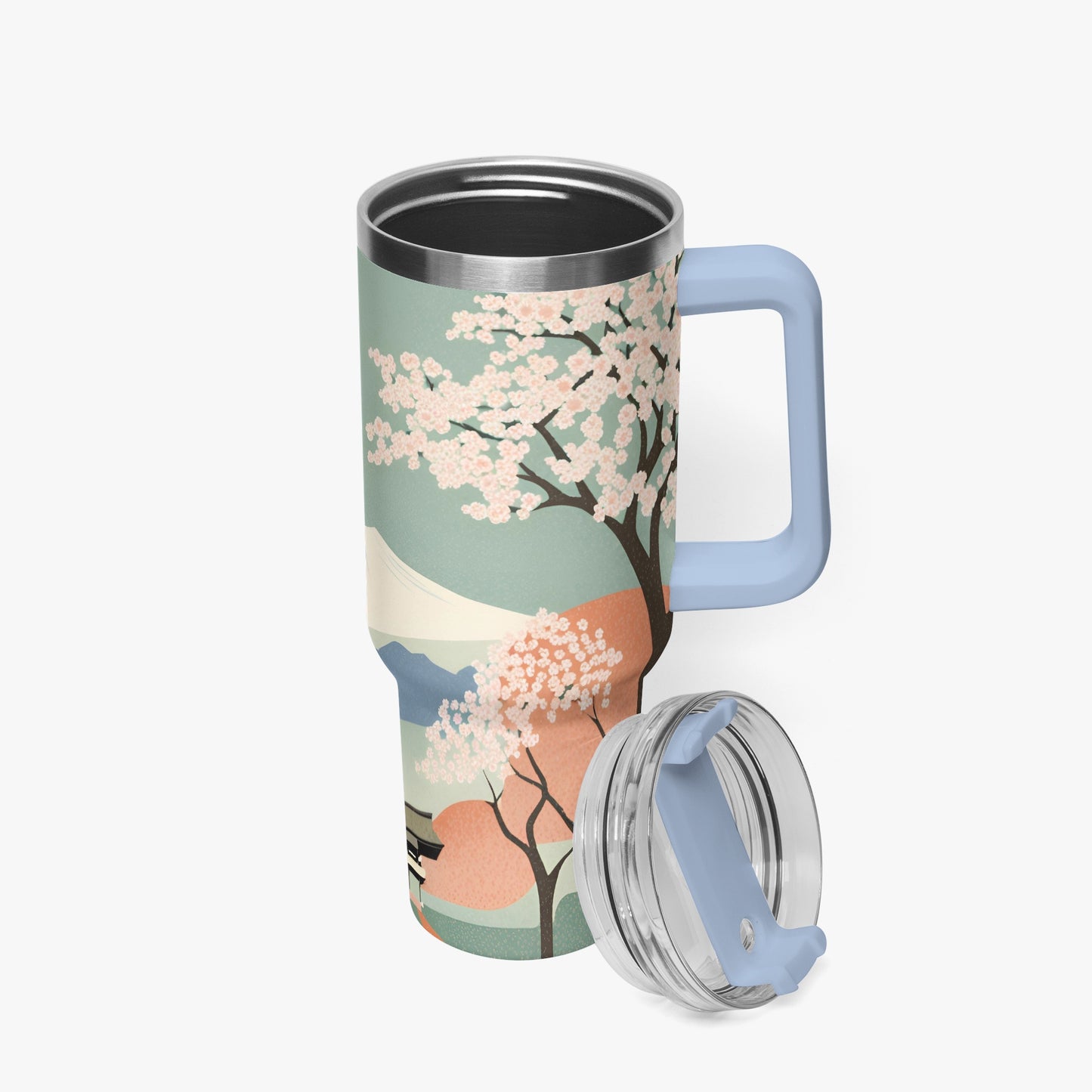 Spring Moon Tumbler Cup light blue Handle