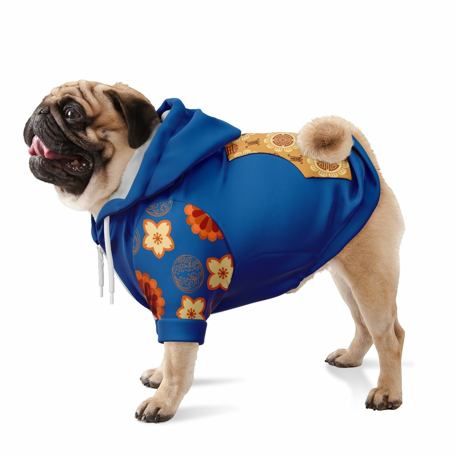 Orange Flower & Blue Sky Athletic Dog Zip-Up Hoodie