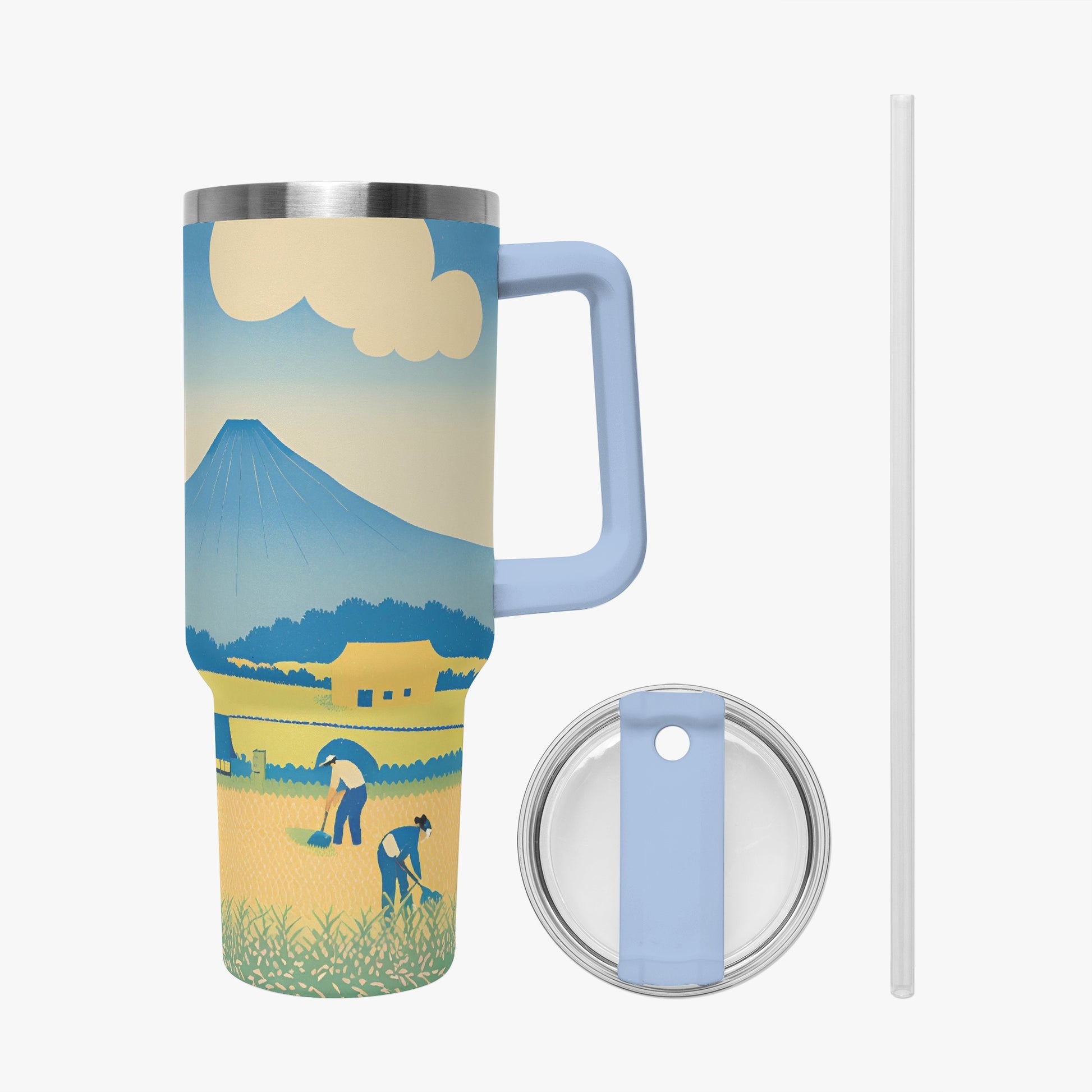 Golden Fields Tumbler Cup light blue Handle