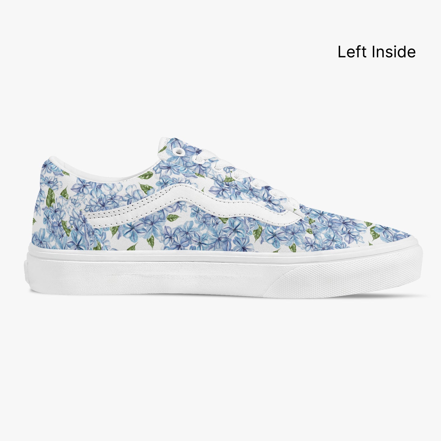 Floral-patterned sneaker on a white background