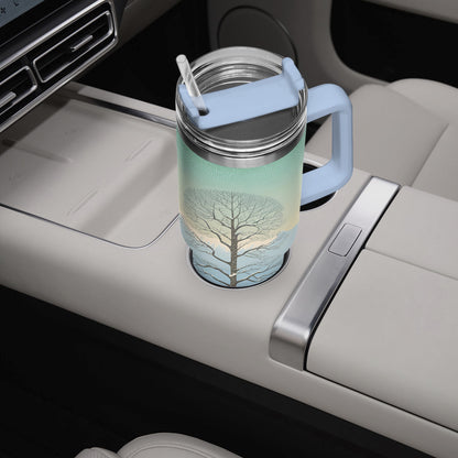 Winter's Solitude Tumbler Cup light blue Handle