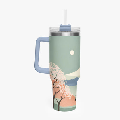 Spring Moon Tumbler Cup light blue Handle