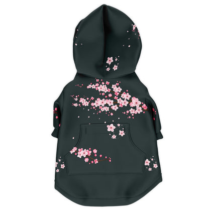 Dark Grey Sakura Athletic Dog Zip-Up Hoodie