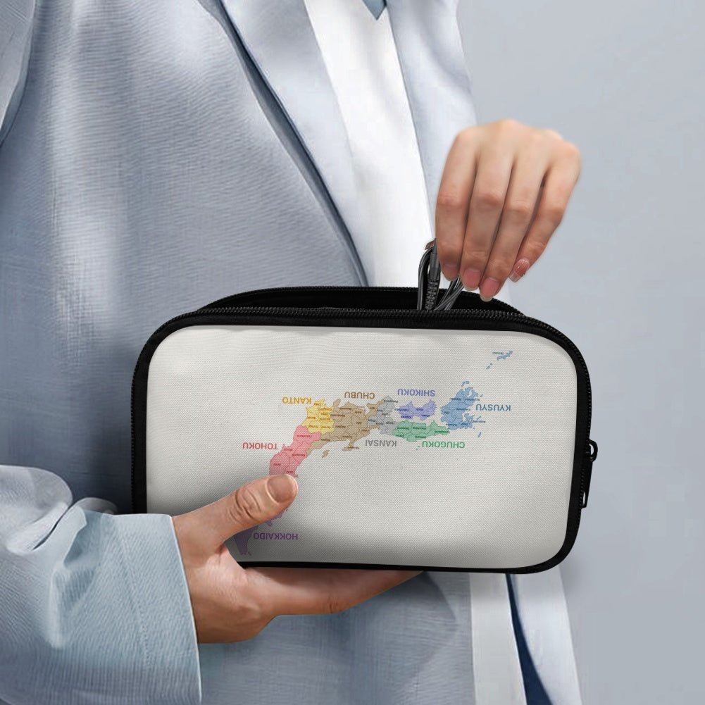 Japan Regions Map Travel Tech Pouch - 