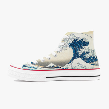 Sneaker with wave design on a white background