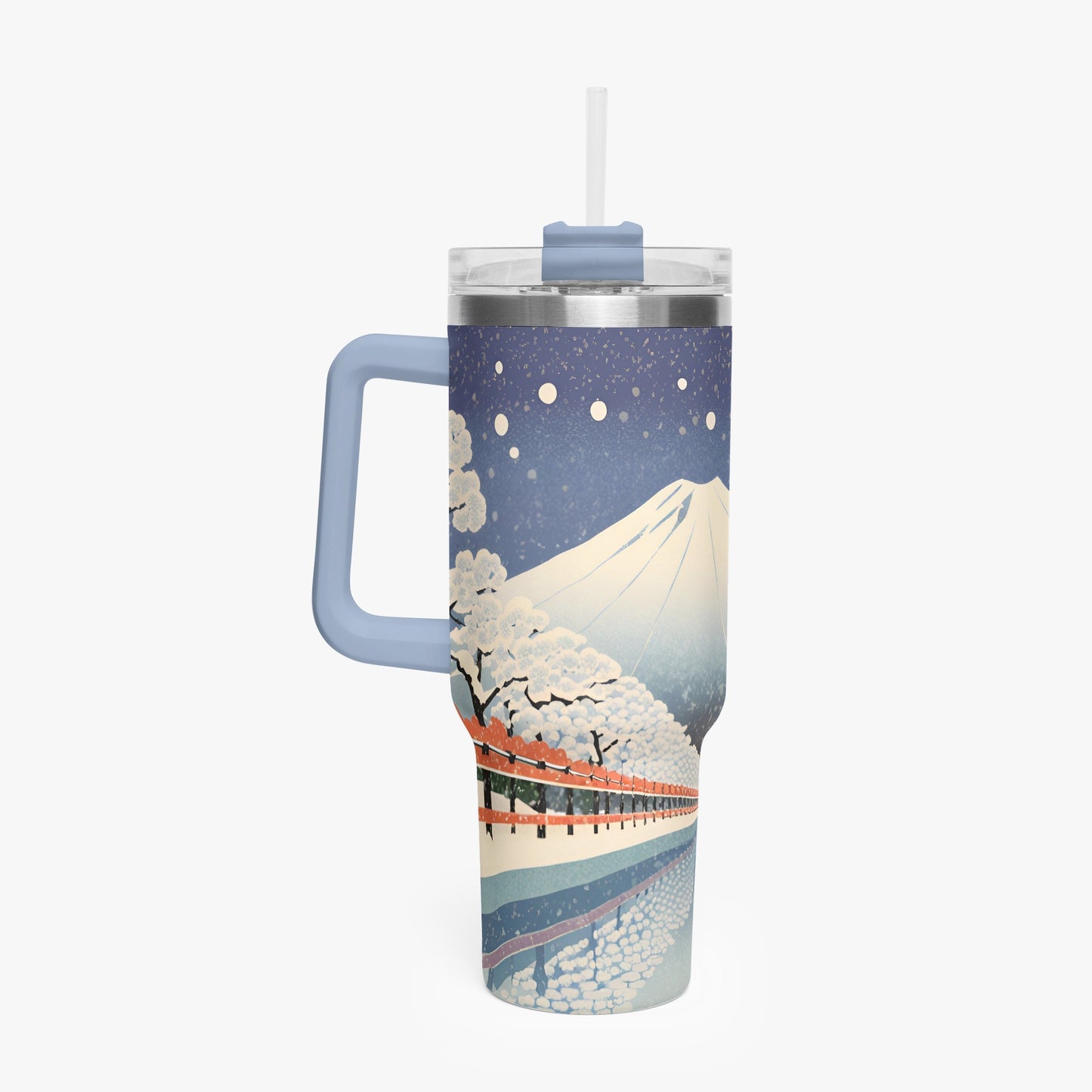 Winter Serenity Tumbler Cup light blue Handle