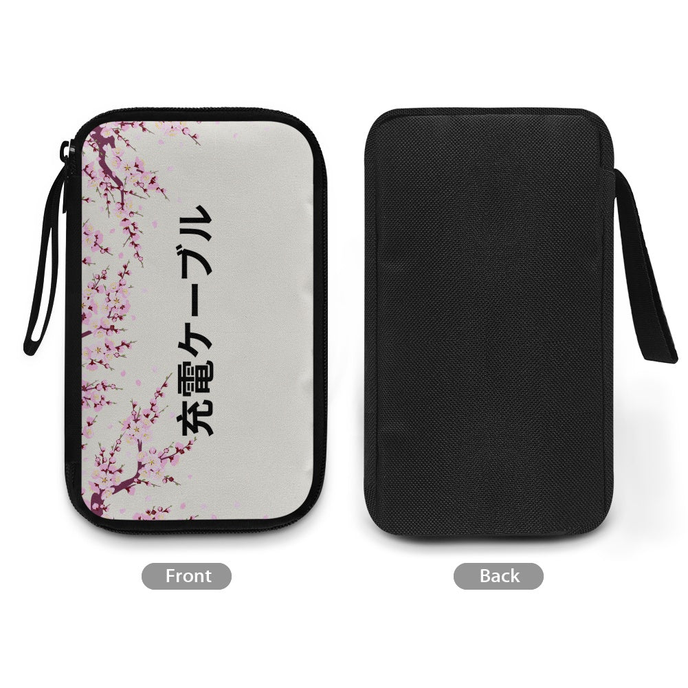 Cherry Blossom Japanese Kanji Tech Pouch - 