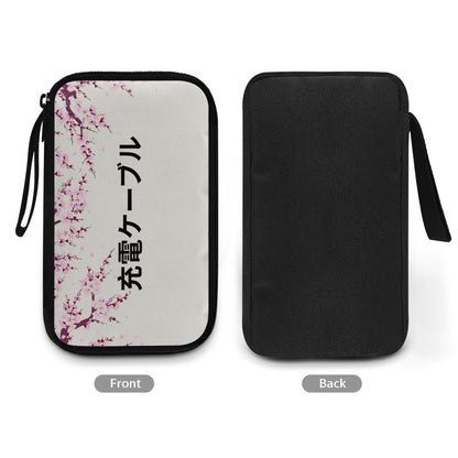 Cherry Blossom Japanese Kanji Tech Pouch - 