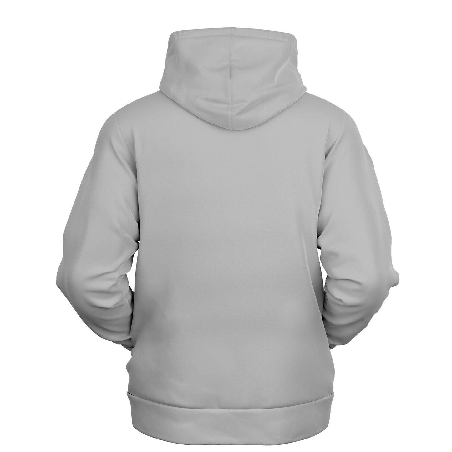 A light gray pullover hoodie shown from the back, displayed on a clean white background.