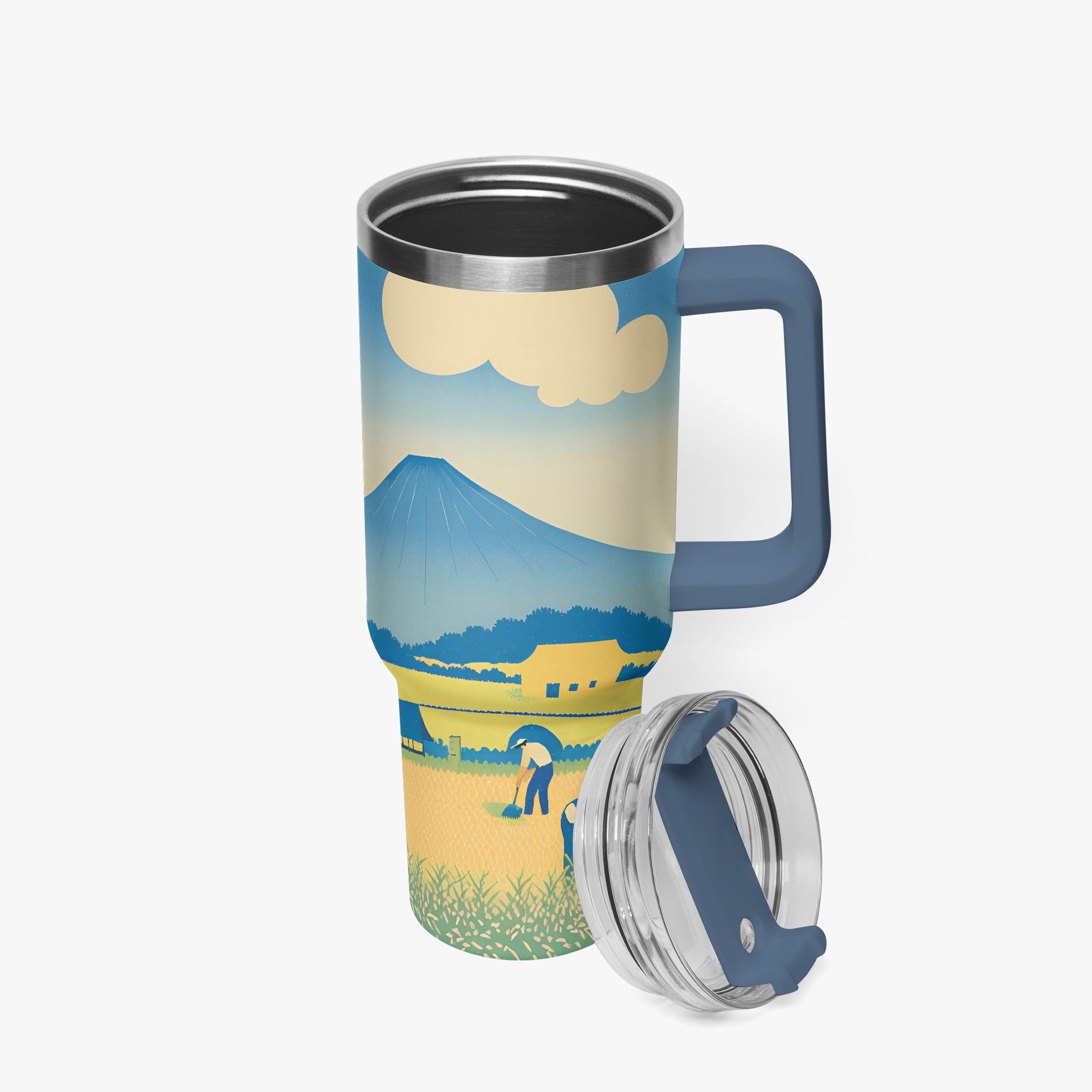 Golden Fields Tumbler Cup Blue Handle