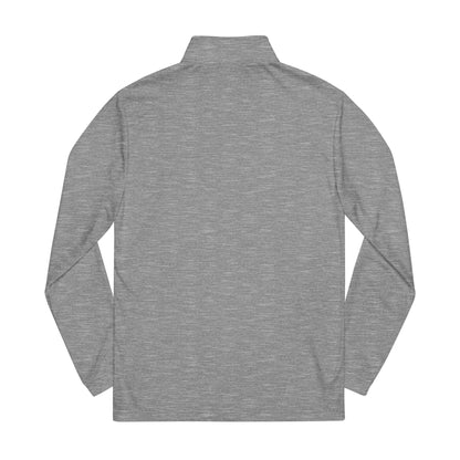 Gray long-sleeve shirt with a quarter-zip on a white background