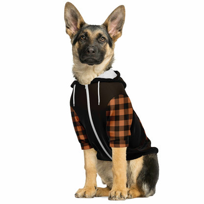 Black & Brown Checker Utagawa Kuniyoshi Athletic Dog Zip-Up Hoodie