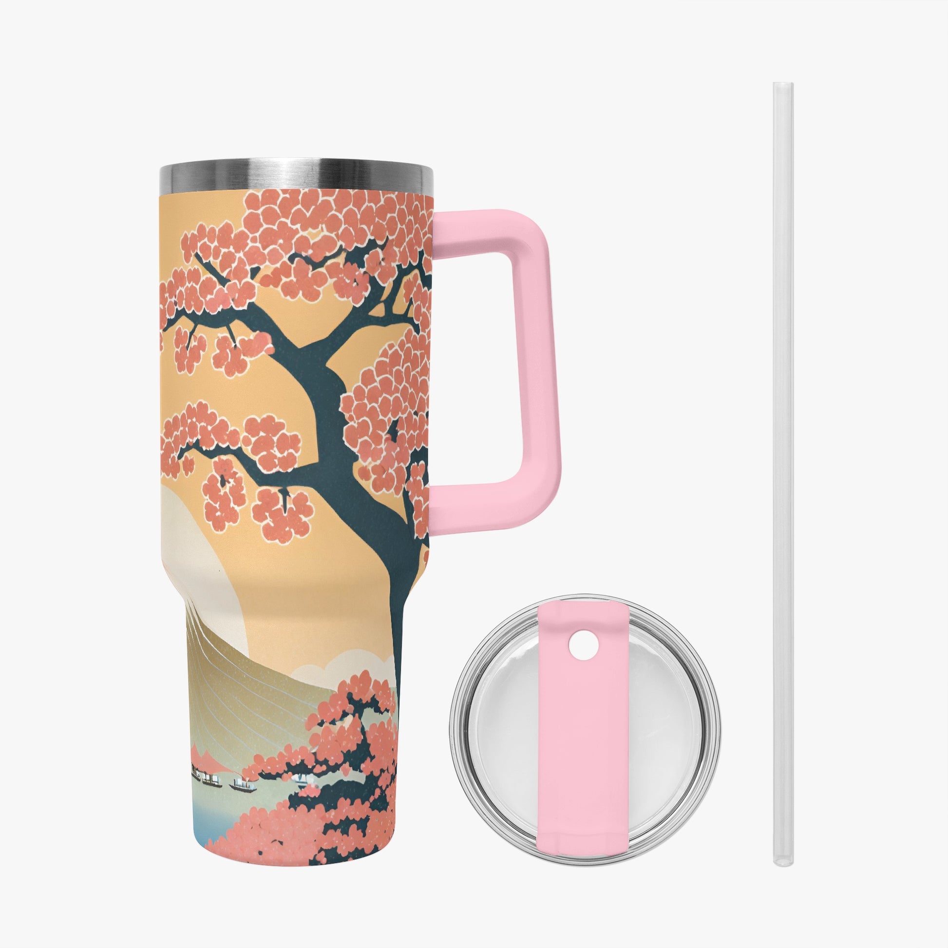 Radiant Dawn Tumbler Cup Pink Handle