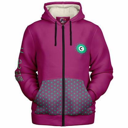 Chiyoda Line Purple and Green Hoodie Microfleece Ziphoodie