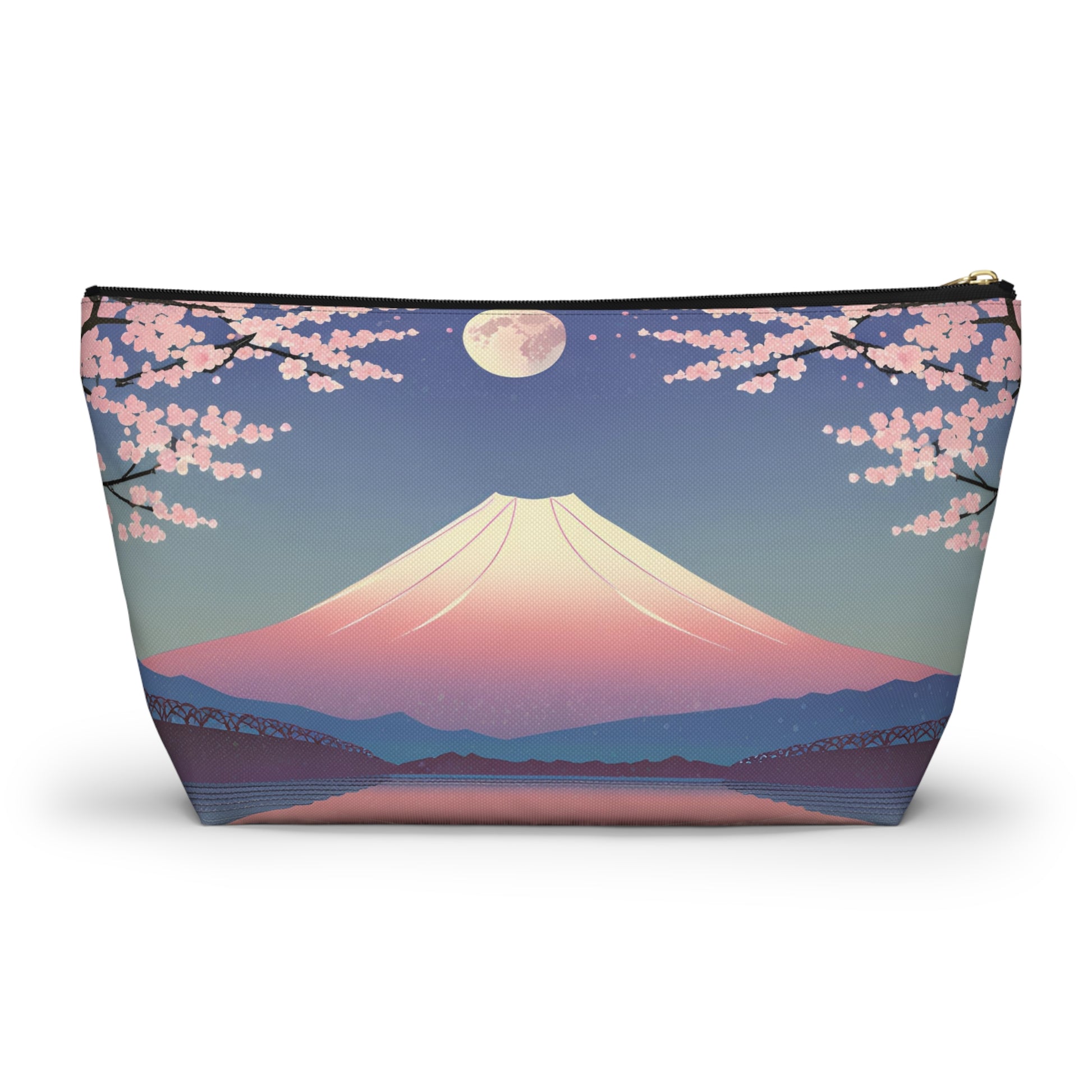 Moonlit Fuji and Sakura | Portable Tech Pouch