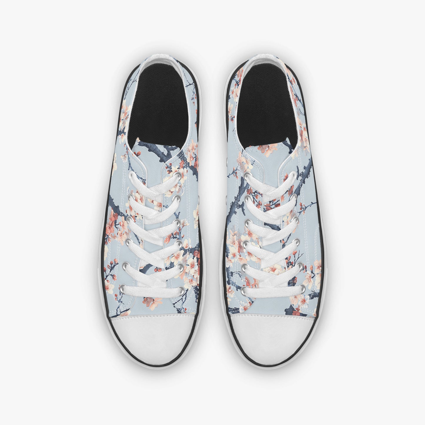 Floral patterned sneakers on a white background