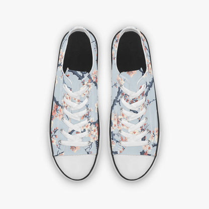 Floral patterned sneakers on a white background