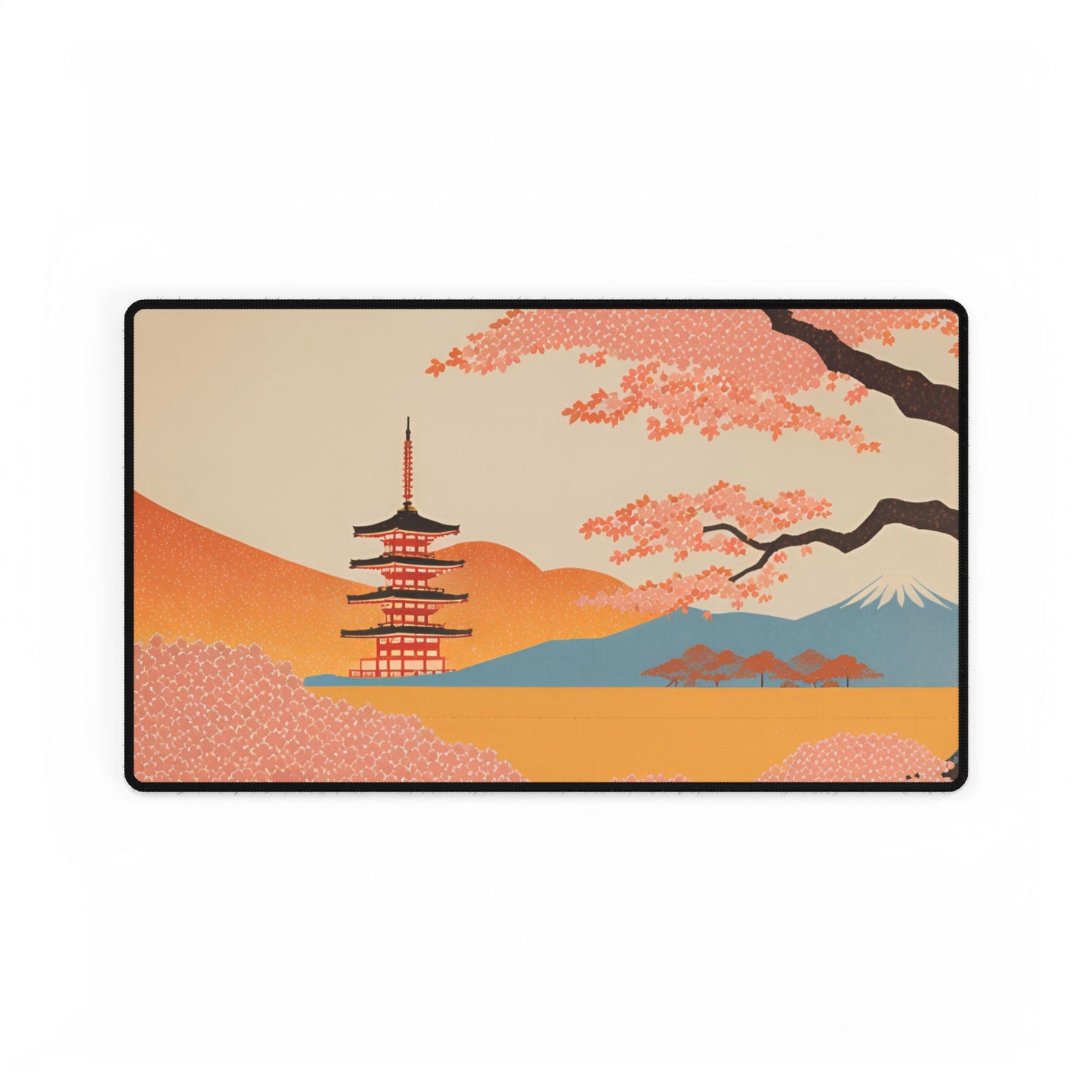 Five-Storied Pagoda Desk Mat | Large Mousepad for Work