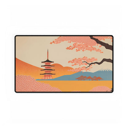 Five-Storied Pagoda Desk Mat | Large Mousepad for Work