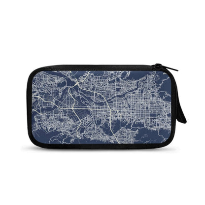 Blue Kyoto City Map Travel Tech Pouch - 