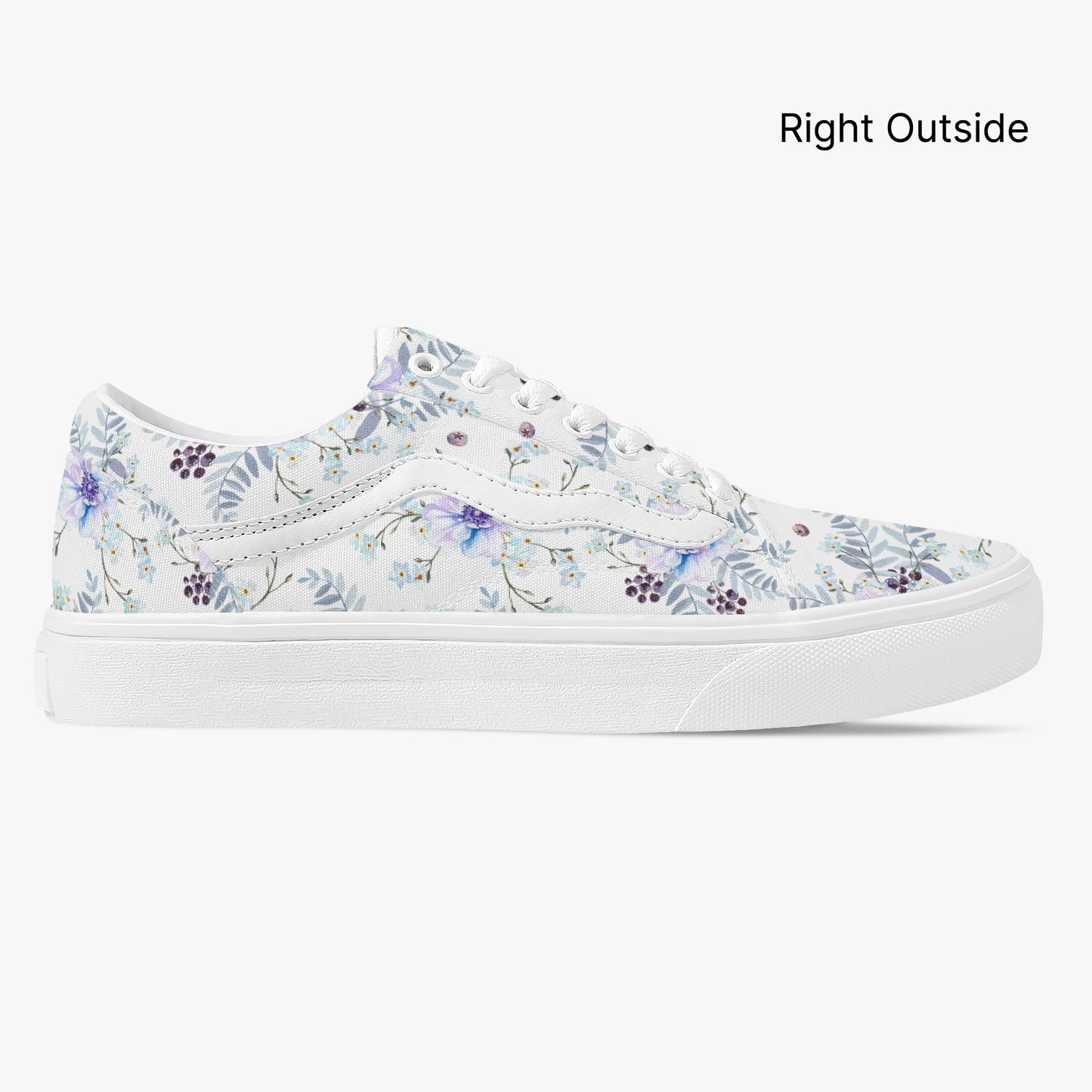 Floral-patterned sneaker on a white background
