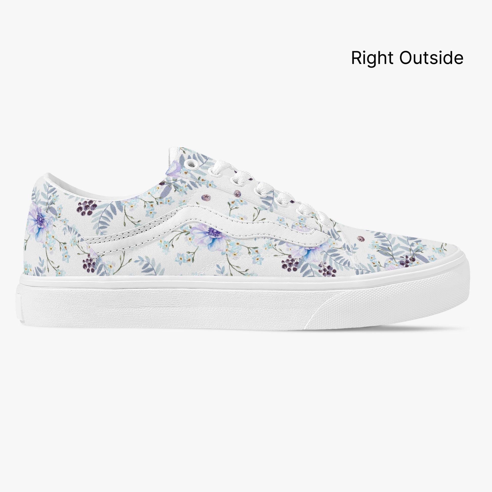 Floral-patterned sneaker on a white background
