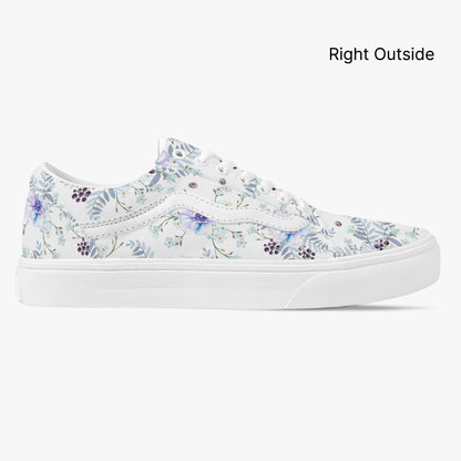 Floral-patterned sneaker on a white background
