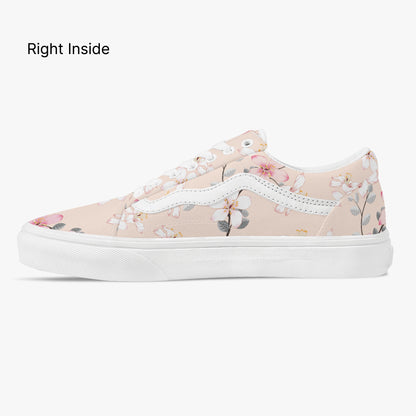 Floral-patterned sneaker on a white background