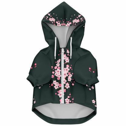 Dark Grey Sakura Athletic Dog Zip-Up Hoodie