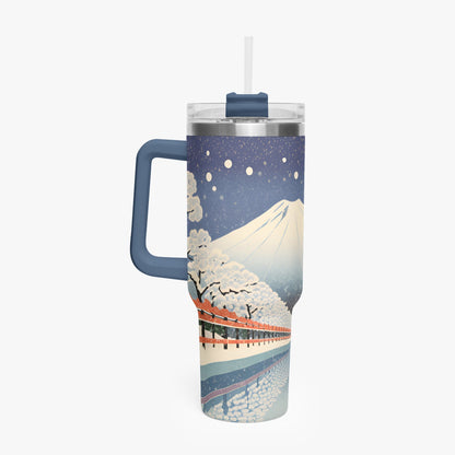 Winter Serenity Tumbler Cup Blue Handle