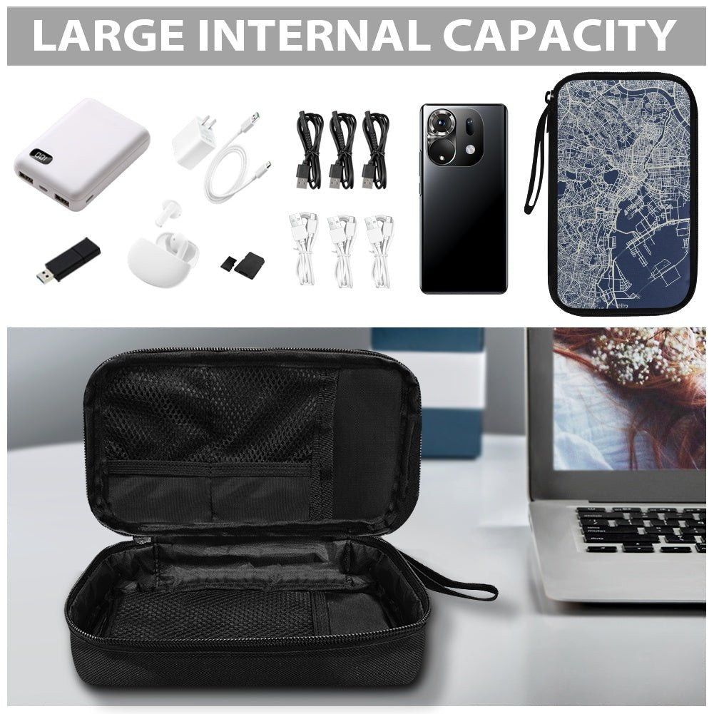 Blue Tokyo City Map Travel Tech Pouch - 