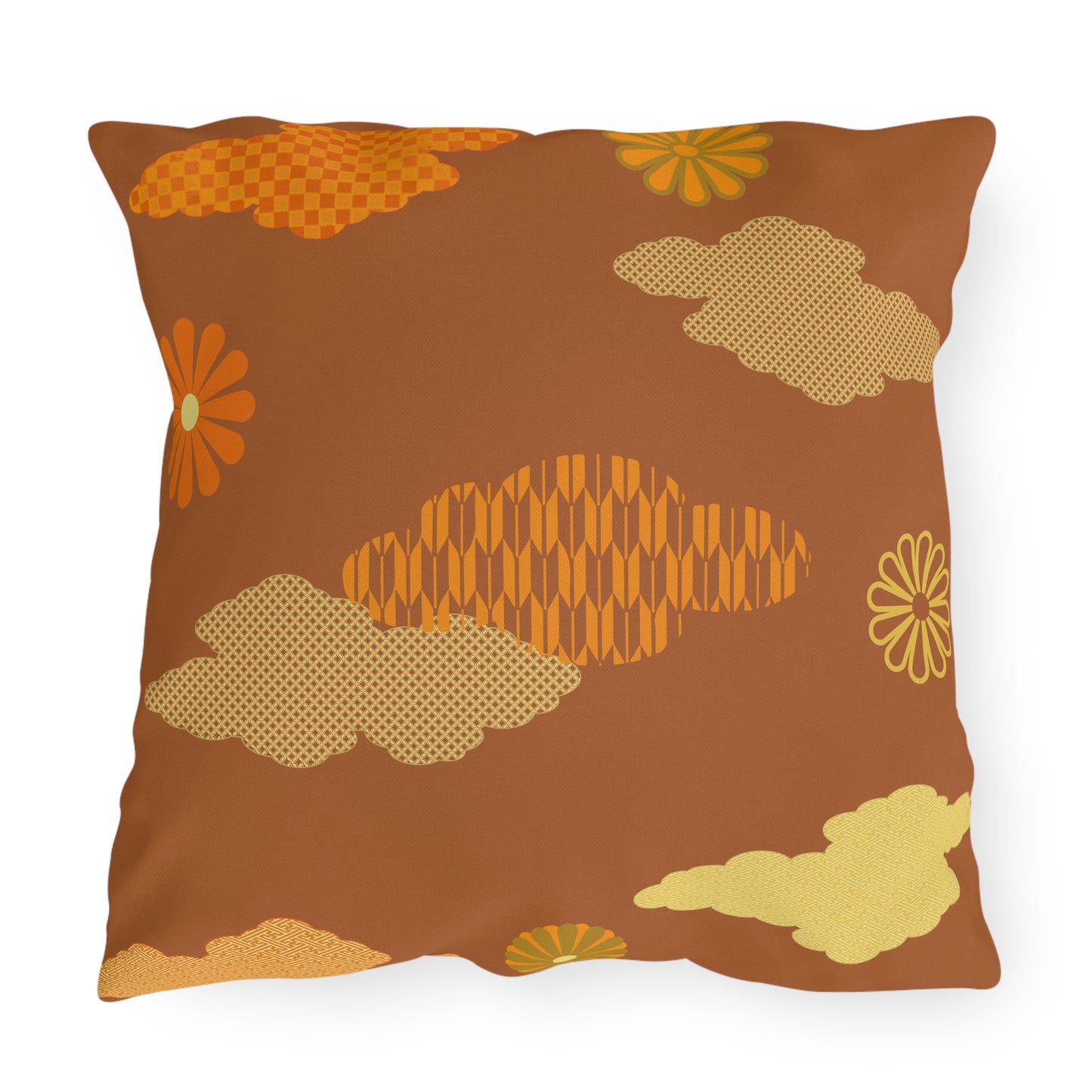 Retro Japanese Clouds Outdoor Pillows