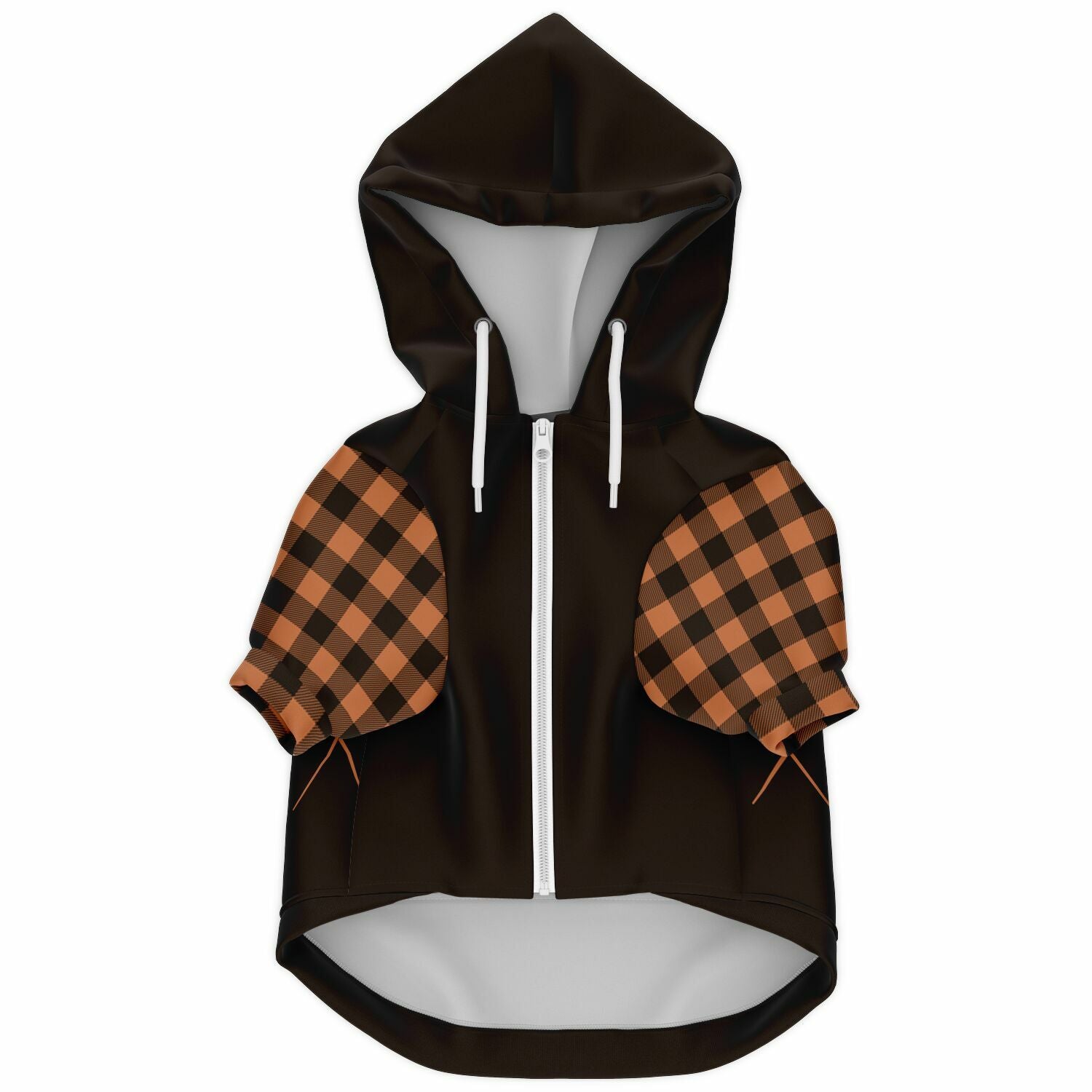 Black & Brown Checker Utagawa Kuniyoshi Athletic Dog Zip-Up Hoodie