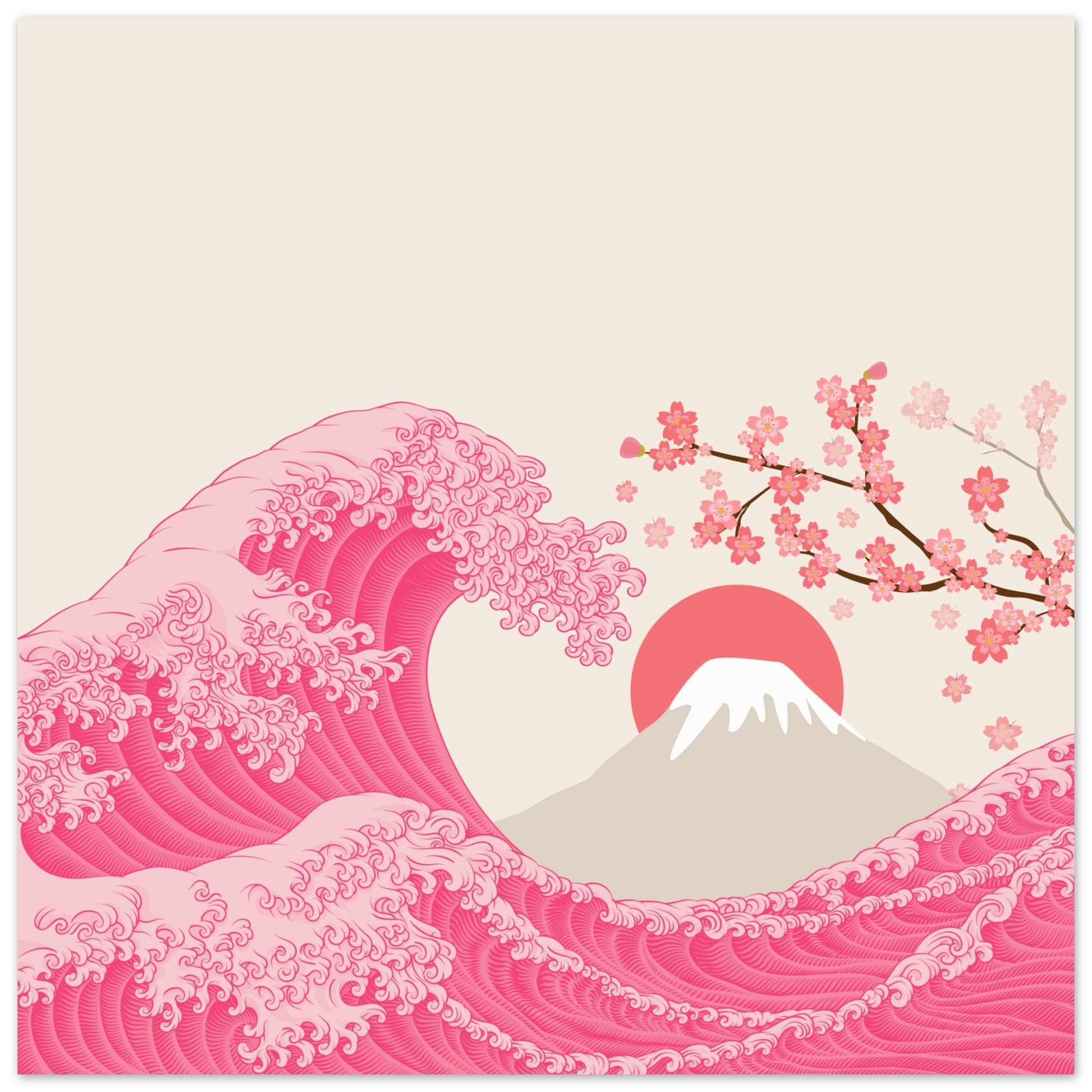 The Pink Great Wave Matte Paper Poster
