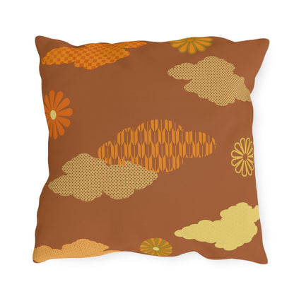 Retro Japanese Clouds Outdoor Pillows