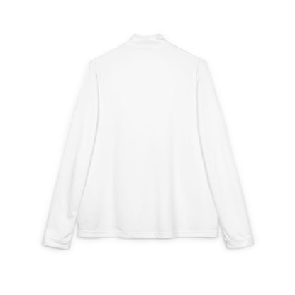 White long-sleeve shirt on a light gray background
