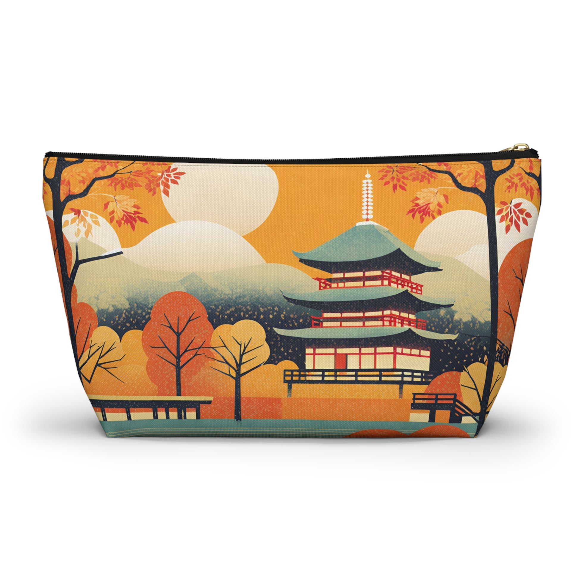 Autumn at the Pagoda | Portable Tech Pouch 