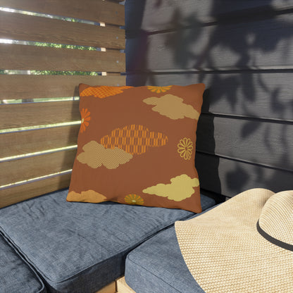 Retro Japanese Clouds Outdoor Pillows