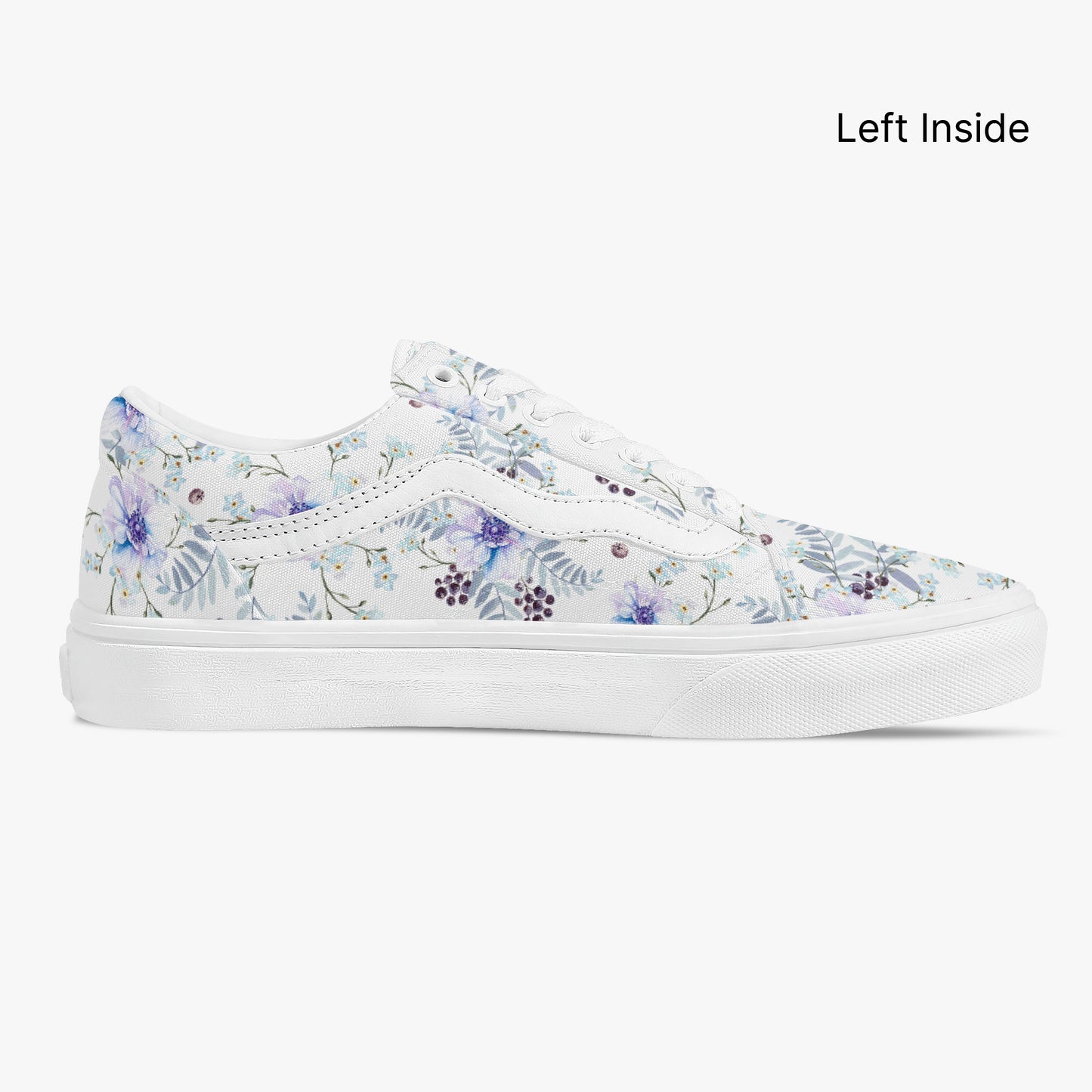 Floral-patterned sneaker on a white background