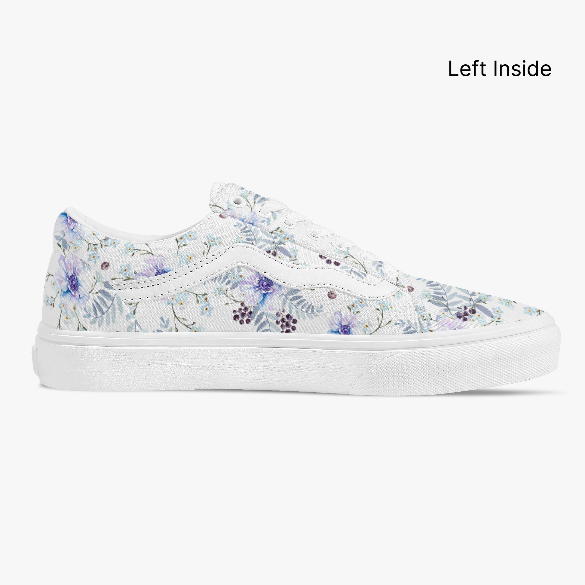 Floral-patterned sneaker on a white background