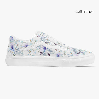 Floral-patterned sneaker on a white background