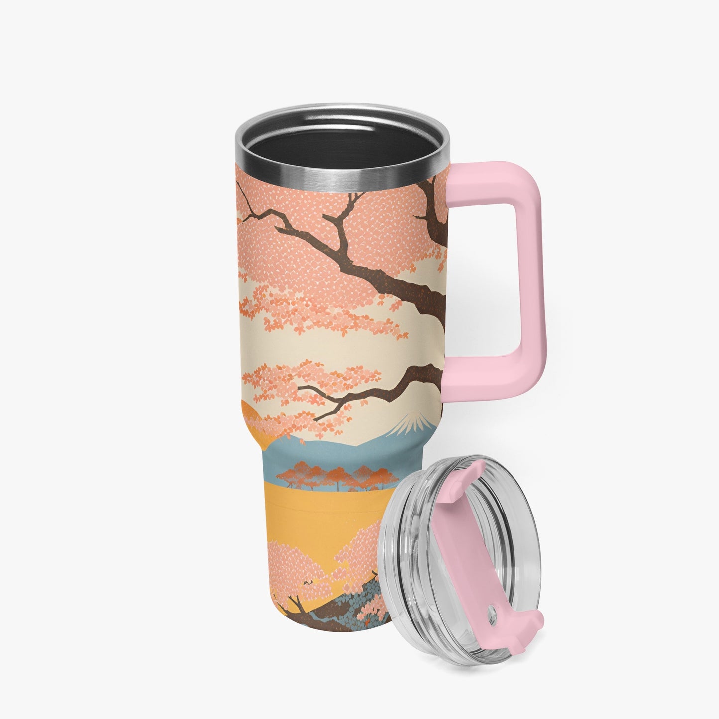 Five Storied Pagoda Tumbler Cup Pink Handle