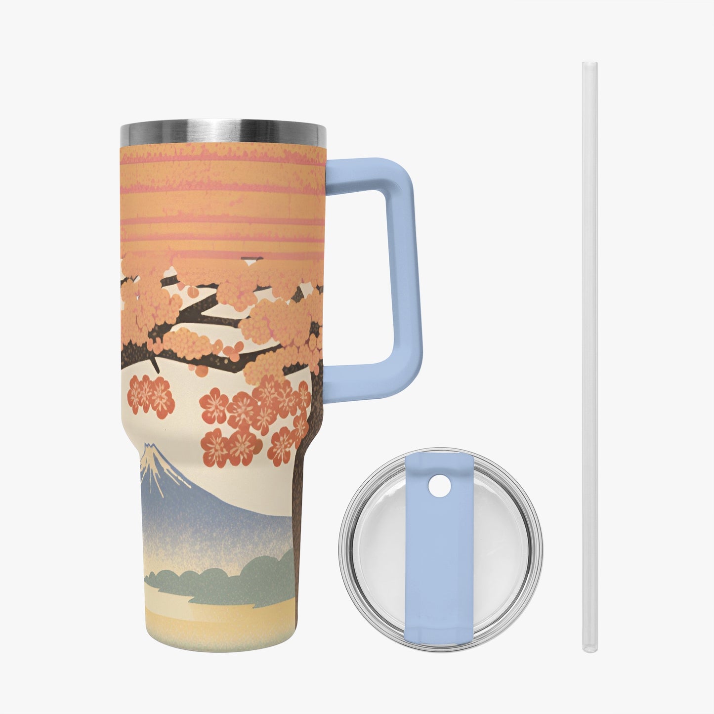 Sakura Sunrise Tumbler Cup light blue Handle