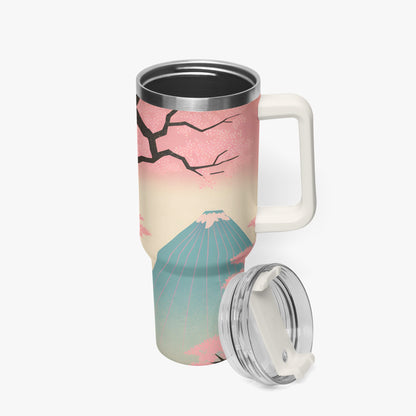 Fuji Dreams Car Tumbler Cup White Handle