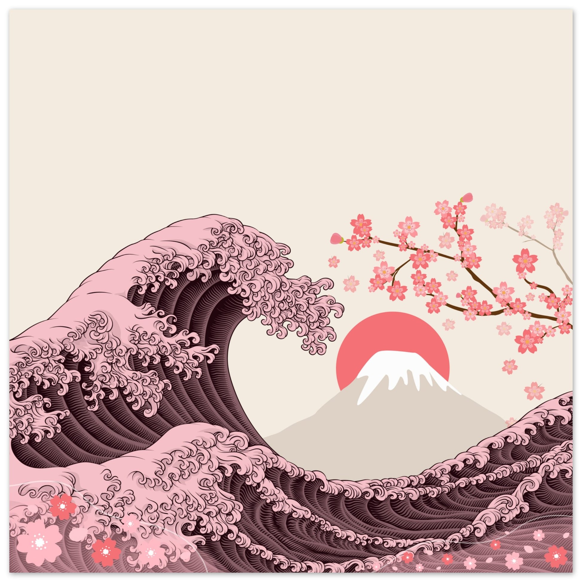 The Light Pink Great Wave Matte Paper Poster